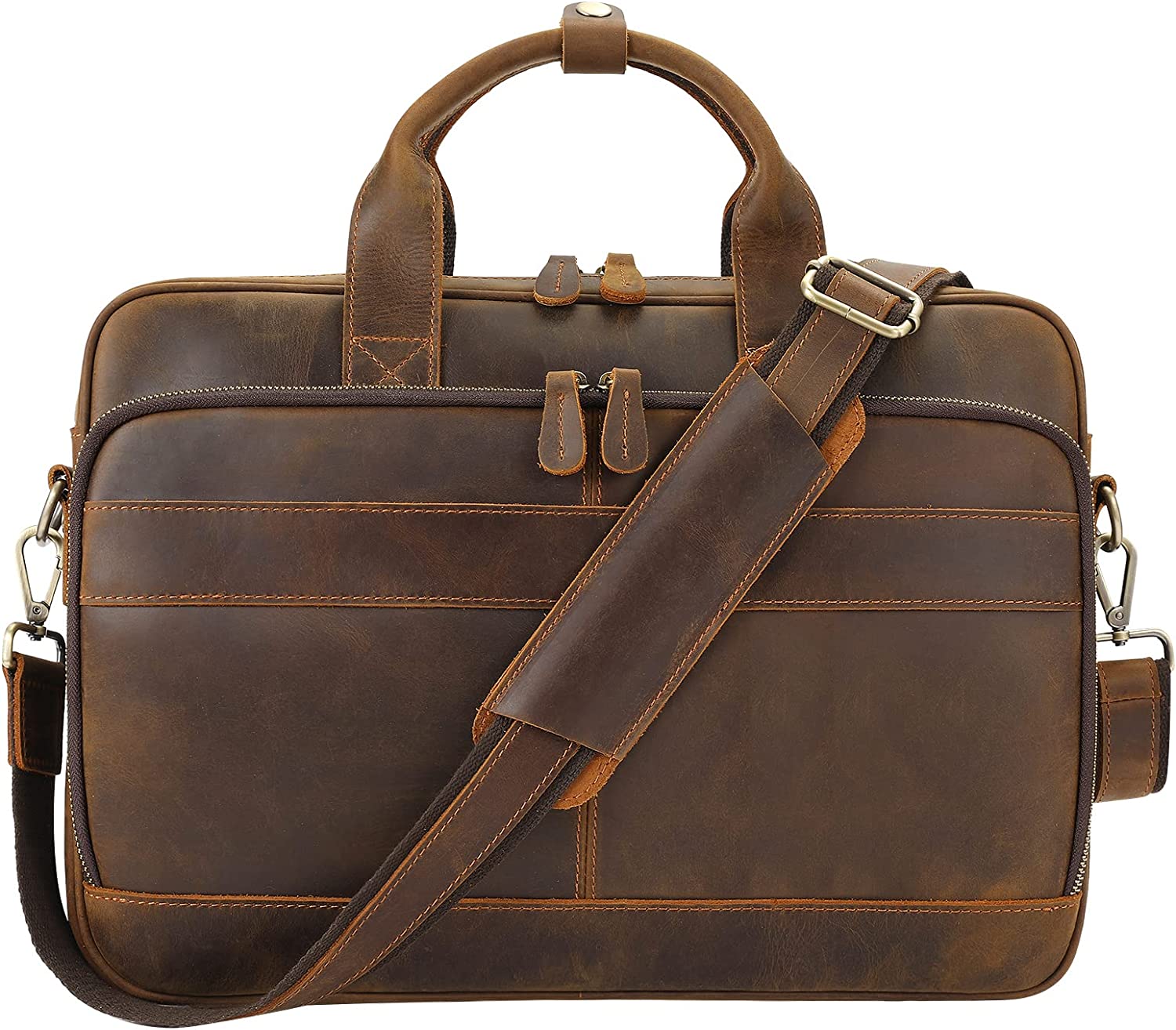 Jack&Chris Leather Briefcase for Men,Business Travel Laptop Messenger Bags - Image 1